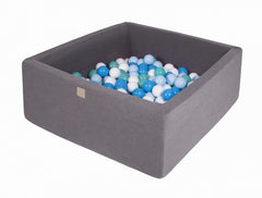 Vierkante Ballenbak incl. 400 ballen - 110x110x40 cm - Donker Grijs