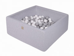 Vierkante Ballenbak incl. 400 ballen - 110x110x40 cm - Licht Grijs