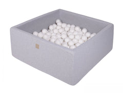 Vierkante Ballenbak incl. 400 ballen - 110x110x40 cm - Licht Grijs