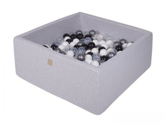 Vierkante Ballenbak incl. 400 ballen - 110x110x40 cm - Licht Grijs