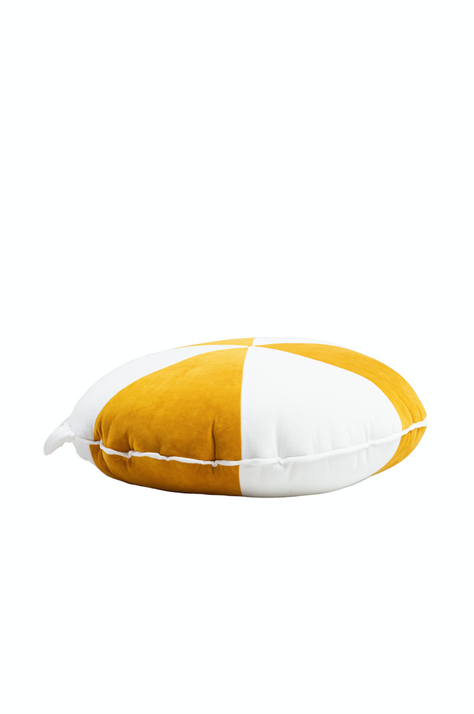 Cookie Beanbag Velvet Mustard/White Small