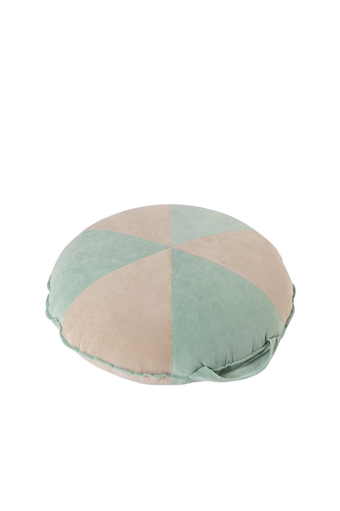 Cookie Beanbag Velvet Jade and Beige Small