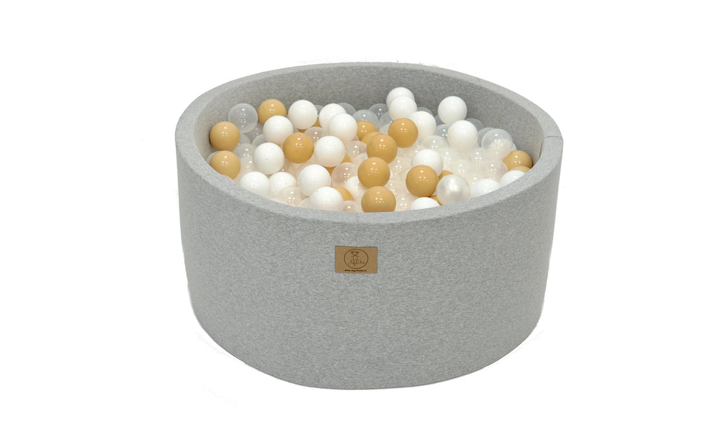 Ballpit light gray 90 x 40 + 250 balls ( white, beige,transparent)