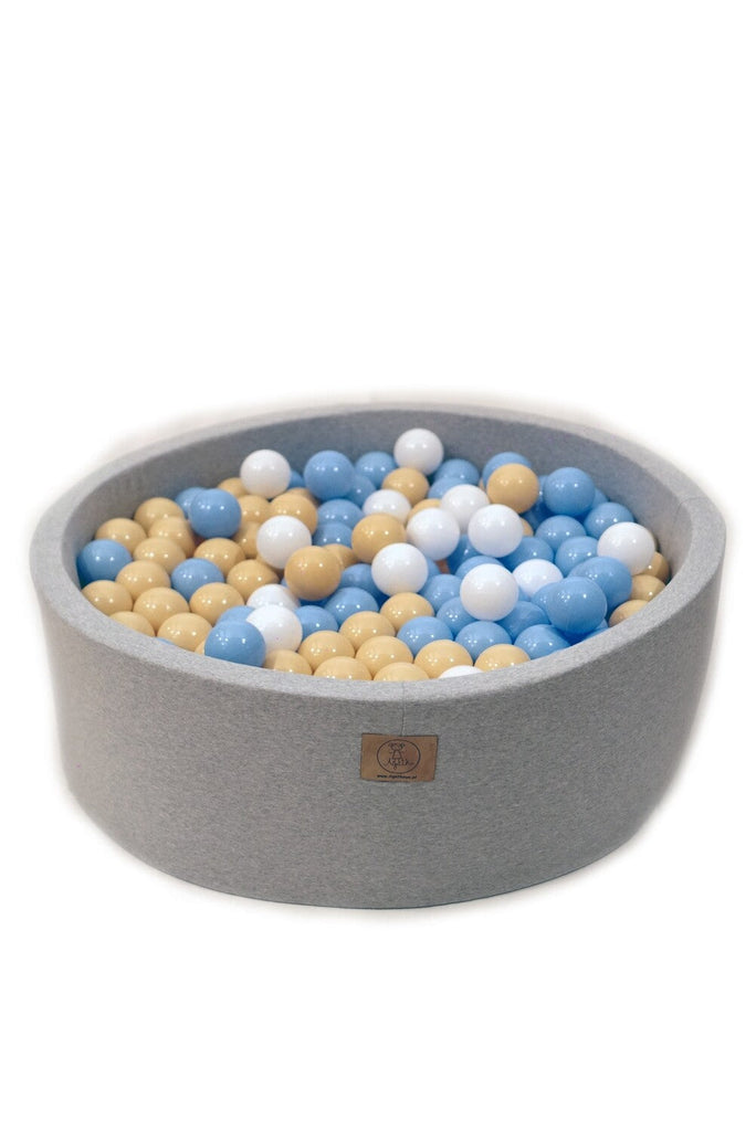 Ballpit light gray 90 x 30 + 200 balls ( beige, white, babyblue)