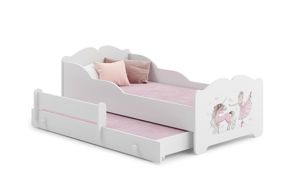 Tweepersoonsbed Anna 160x80 met lade en kindergrafiek