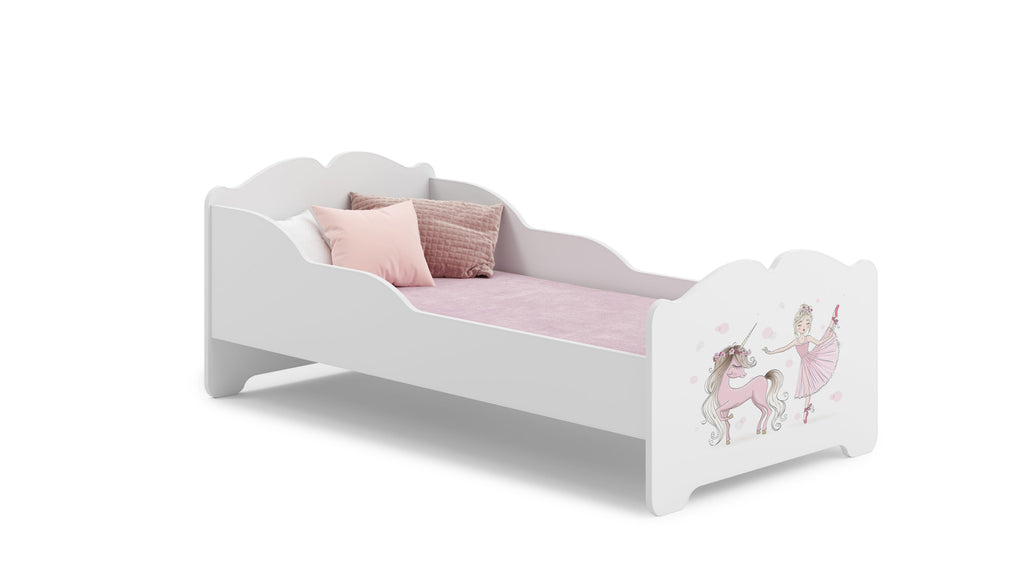 Kinderbed Anna 160x80 met kinderafbeeldingen en een matras en lattenbodem inbegrepen