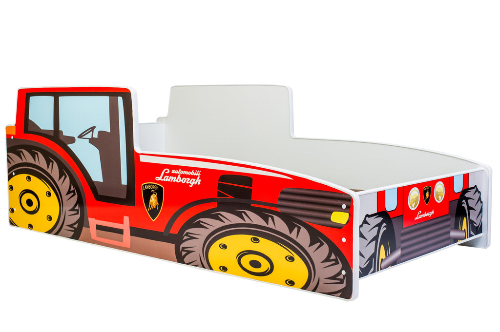 Kinderbed Trekker rood 140x70 met matras en lattenbodem inclusief