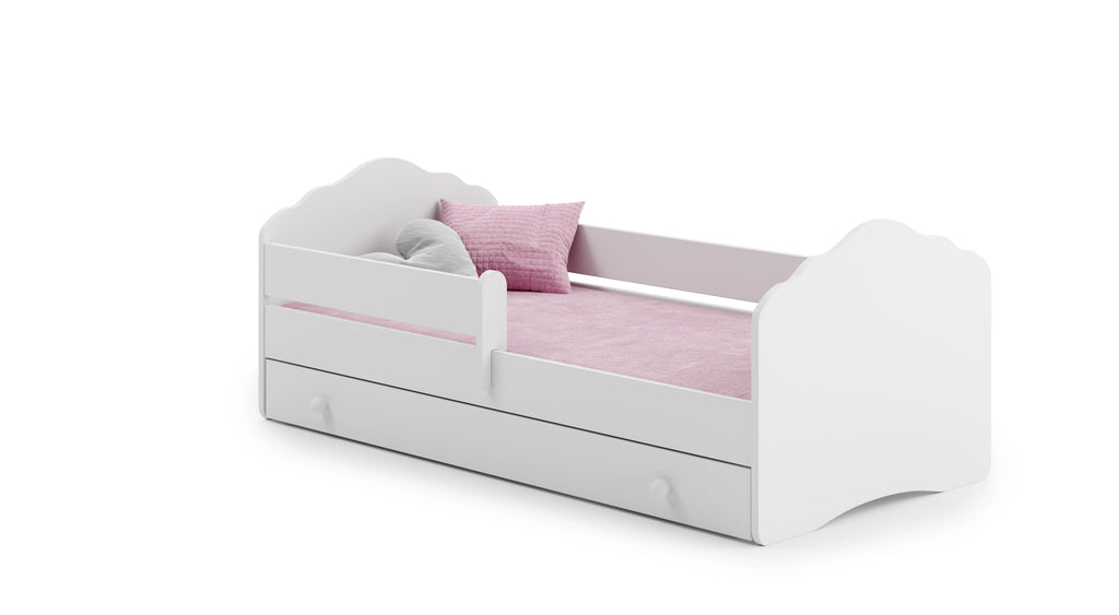 Kinderbed Fala 140x70 met lade, railing, matras en onderstel inbegrepen