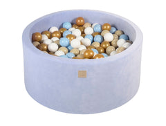 Ballenbak VELVET Baby Blauw - 90x30/90x40 incl. 200 ballen