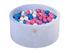 Ballenbak VELVET Baby Blauw - 90x30/90x40 incl. 200 ballen