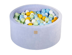 Ballenbak VELVET Baby Blauw - 90x30/90x40 incl. 200 ballen