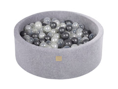 Ballenbak VELVET Licht Grijs - 90x30/90x40 incl. 200 ballen