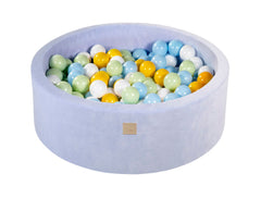 Ballenbak VELVET Baby Blauw - 90x30/90x40 incl. 200 ballen