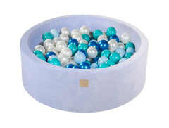 Ballenbak VELVET Baby Blauw - 90x30/90x40 incl. 200 ballen