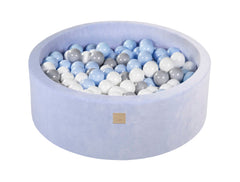 Ballenbak VELVET Baby Blauw - 90x30/90x40 incl. 200 ballen