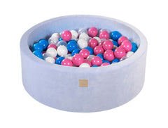 Ballenbak VELVET Baby Blauw - 90x30/90x40 incl. 200 ballen