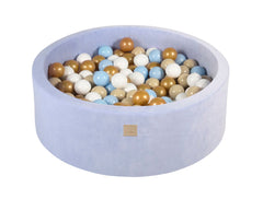 Ballenbak VELVET Baby Blauw - 90x30/90x40 incl. 200 ballen