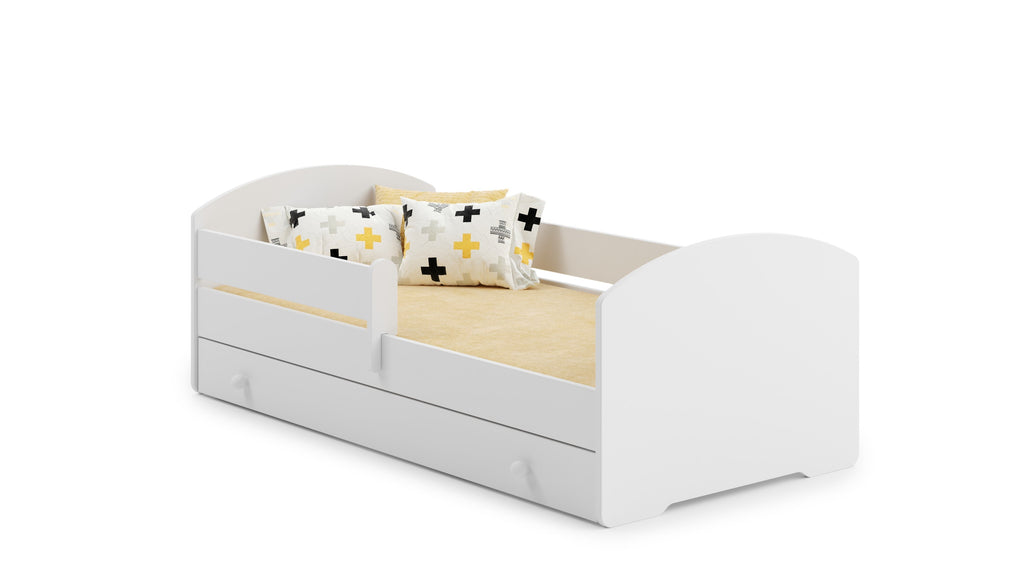 Kinderbed Luk 140x70 met lade, railing, matras en frame inbegrepen