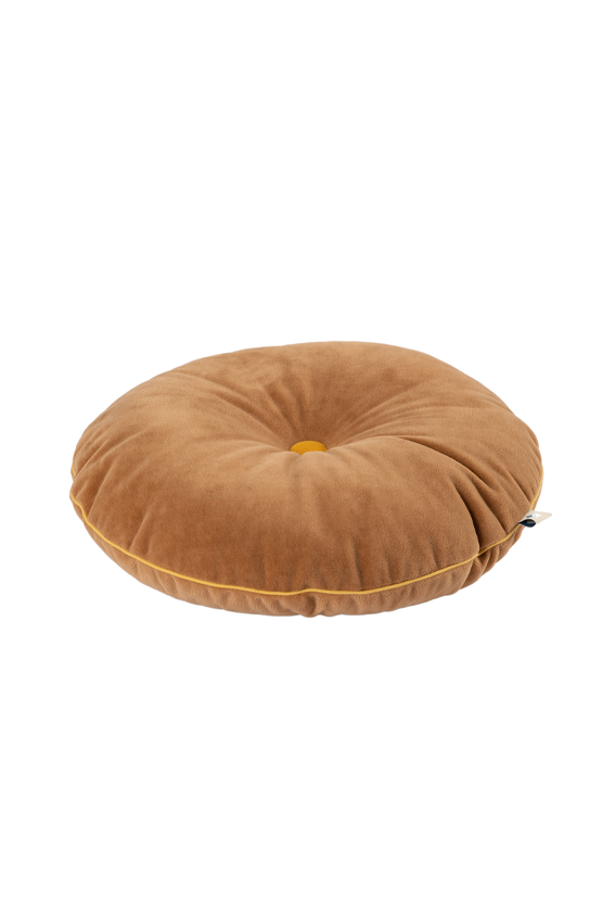 Button Cushion Caramel/Mustard