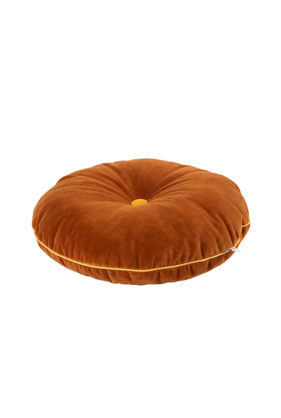 Button Cushion Cinnamon / Mustard