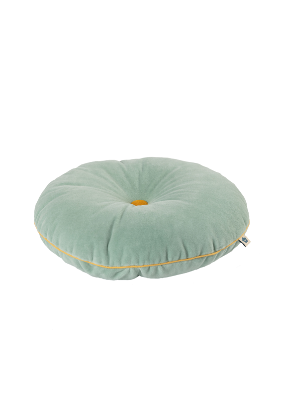 Button Cushion Jade/Mustard