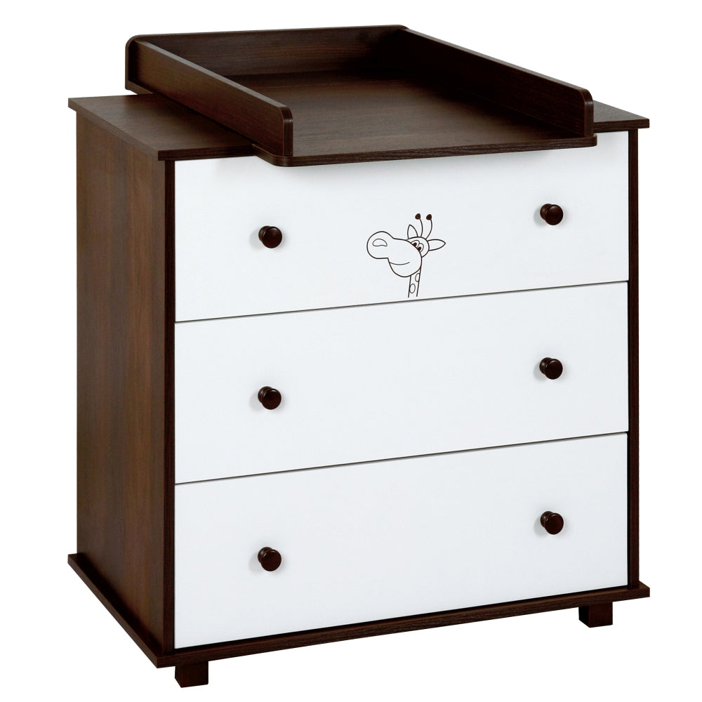 commode Safari Giraffe met onderlegger wit-walnoot