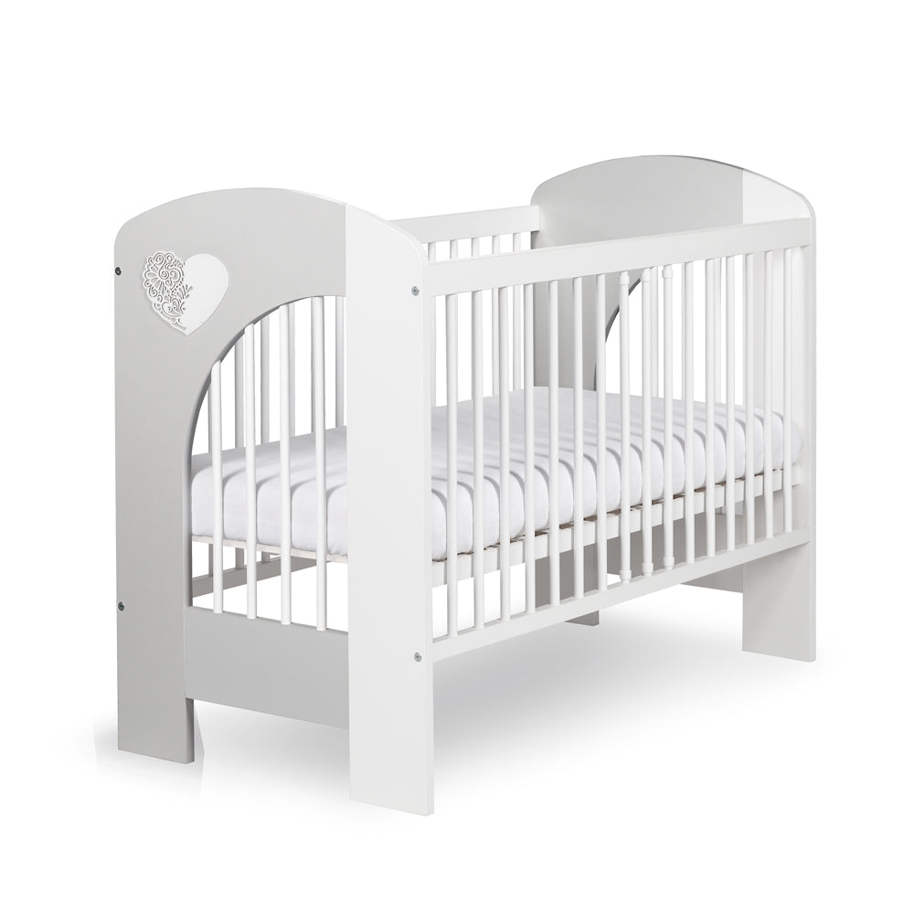 kinderbed Nel Serce 120x60 wit-grijs