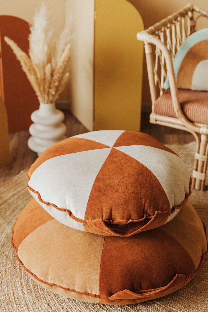 Cookie Beanbag Velvet Caramel/Cinnamon Set