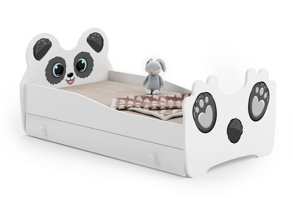 Kinderbed Panda 140x70 met lade, matras en lattenbodem inbegrepen