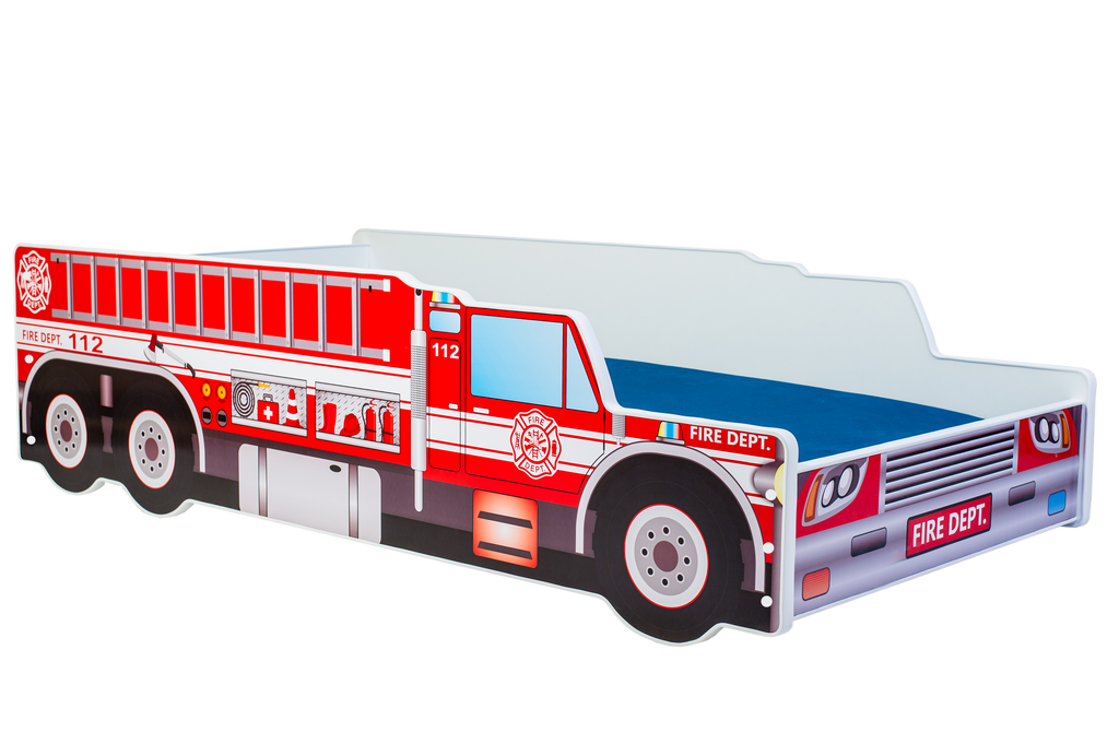 Kinderbed Fire Truck 140x70 met matras en lattenbodem